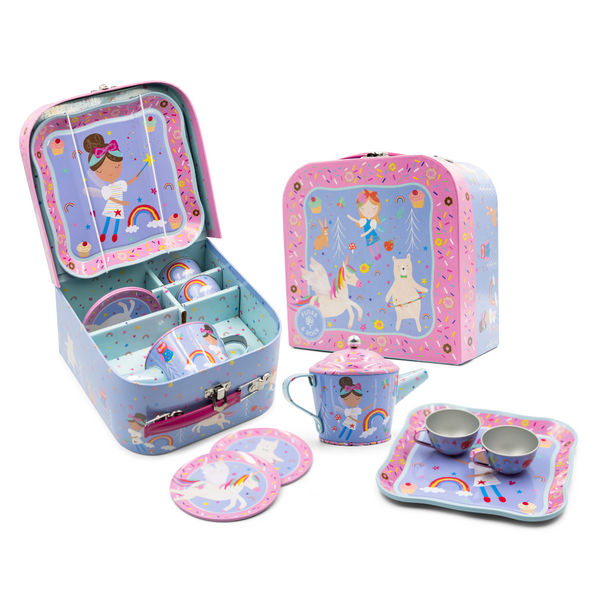 Floss & Rock Rainbow Fairy 7pc Tin Tea Set - Elves & the Shoemaker