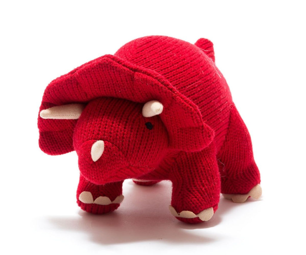 Best Years Red Knitted Triceratops Dinosaur - Elves & the Shoemaker