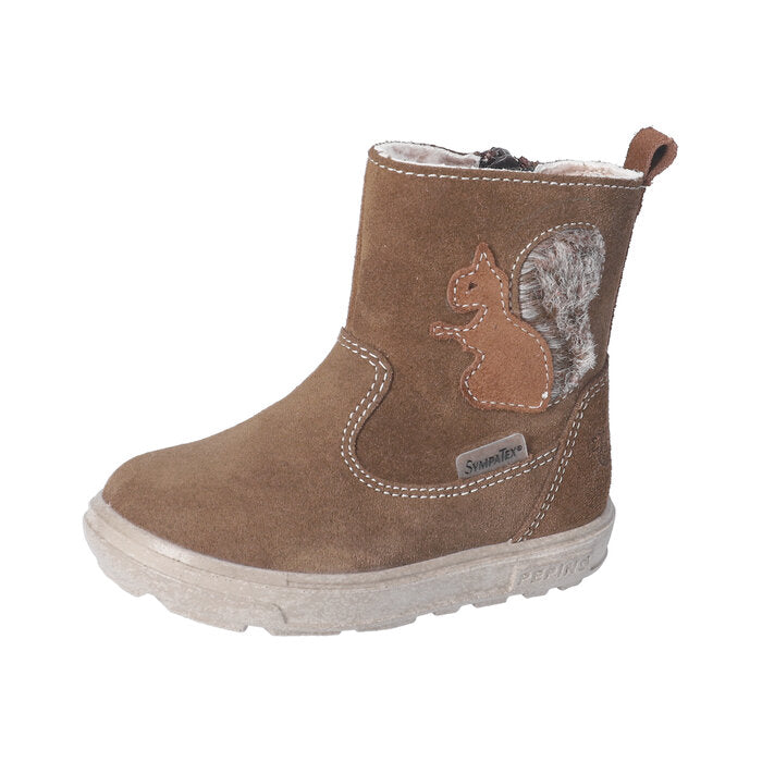 Ricosta Cosima Brown Suede Waterproof Boot Squirrel Motif - Elves & the Shoemaker