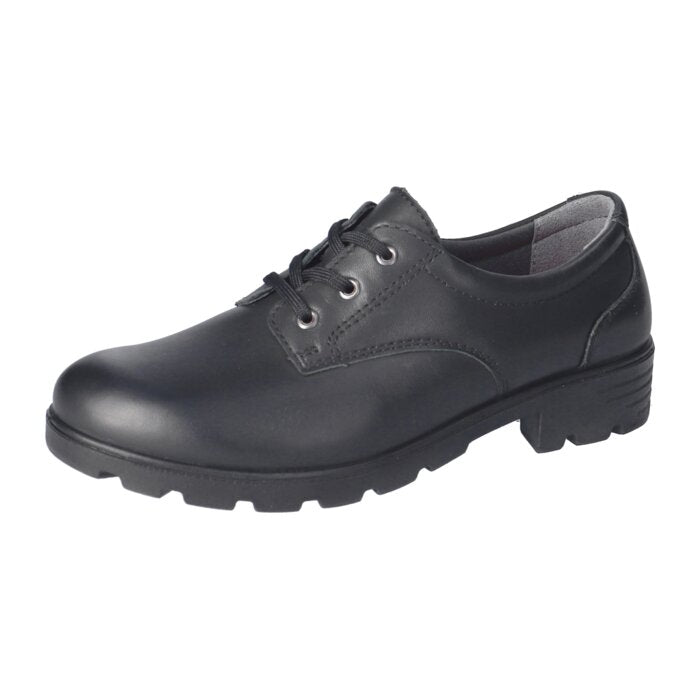Ricosta Nancy - Black Smooth Leather Lace Up School Shoe - Elves & the Shoemaker