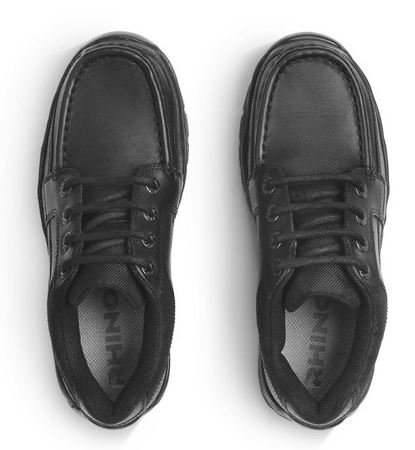 Start Rite Rhino Dylan - Black Leather Lace Up School Shoe - Elves & the Shoemaker