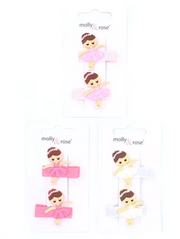 Card Of 2 Ballerina Beak Clips 3.5cm - Elves & the Shoemaker