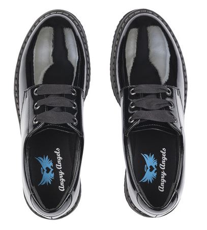 Start Rite Angry Angels Impact - Black Patent Leather Lace Up School Shoe - Elves & the Shoemaker