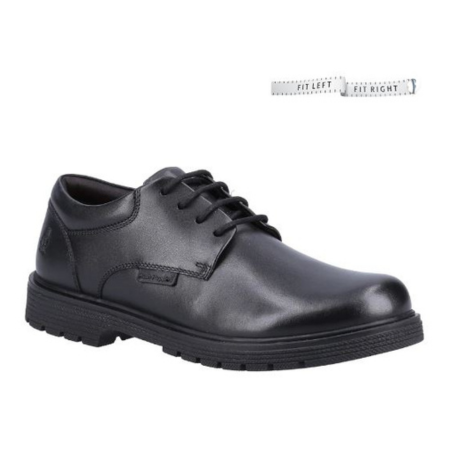 Hush Puppies Tristan - Black Leather Lace Up School Shoe - Elves & the Shoemaker