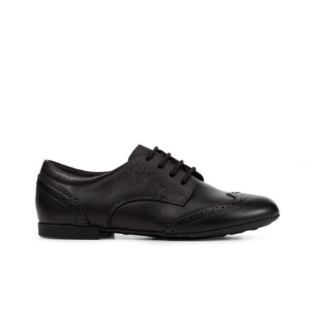 Geox Plie' Black Smooth Leather Lace Up School Shoe - Elves & the Shoemaker