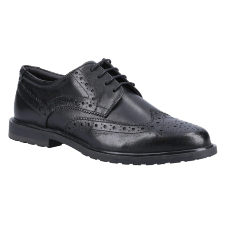 Hush Puppies Verity Black Leather Lace Up School Shoe - Elves & the Shoemaker
