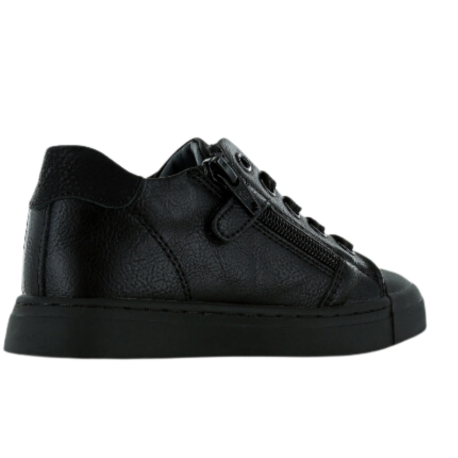 Shoesme Black Leather School Shoe with Laces and Zip - Elves & the Shoemaker