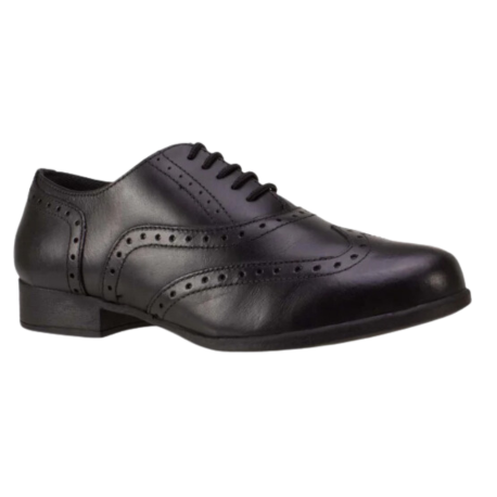 Term Bella Black Leather Brogue Lace Up School Shoe - Elves & the Shoemaker