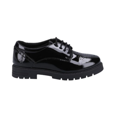 Hush Puppies Jayne Black Patent Leather Lace Up School Shoe