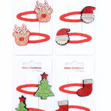 Clipstrip Of 12 Assorted Christmas Diamante Sleepies - Elves & the Shoemaker