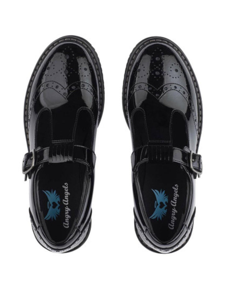 Start Rite Angry Angels Imagine - Black Patent Leather T-Bar Buckle School Shoe - Elves & the Shoemaker