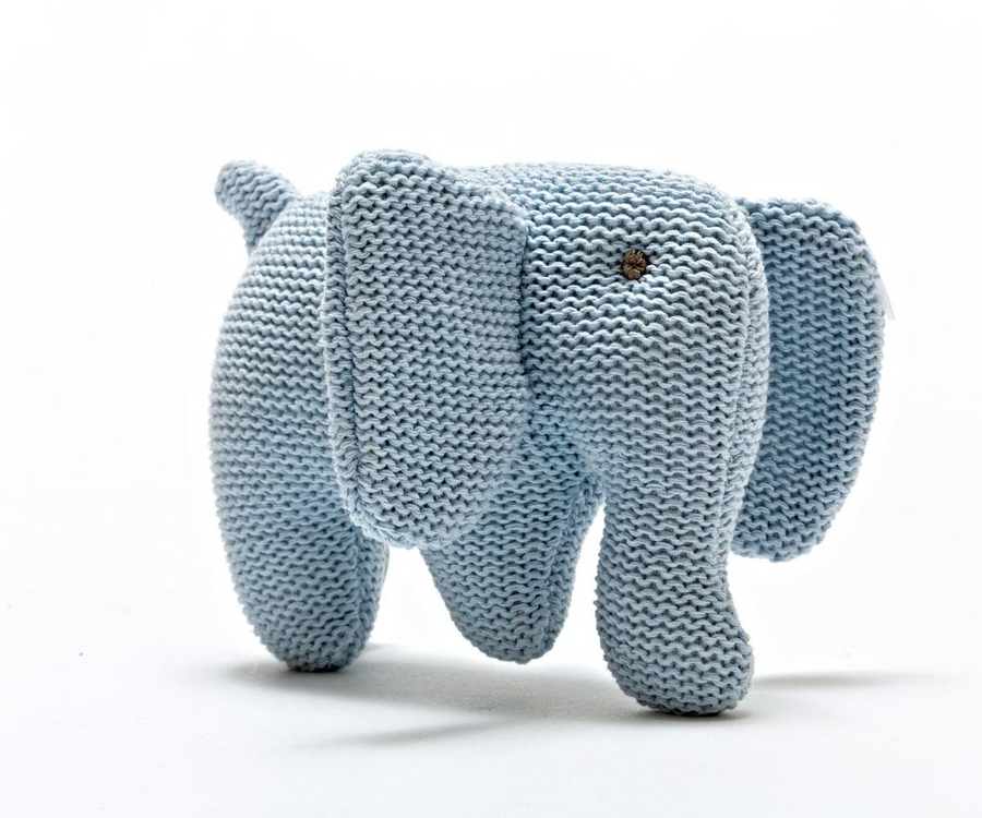 Best Years Knitted Organic Cotton Blue Elephant