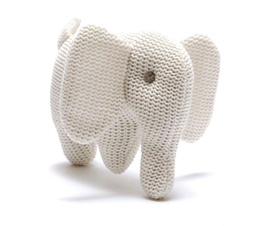 Best Years Knitted Organic Cotton White Elephant