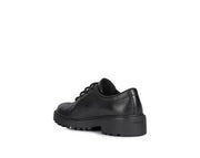 Geox Casey - Black Leather Lace up School Shoe - Elves & the Shoemaker