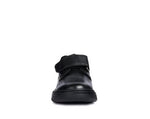 Geox Riddock - Black Leather Riptape School Shoe - Elves & the Shoemaker