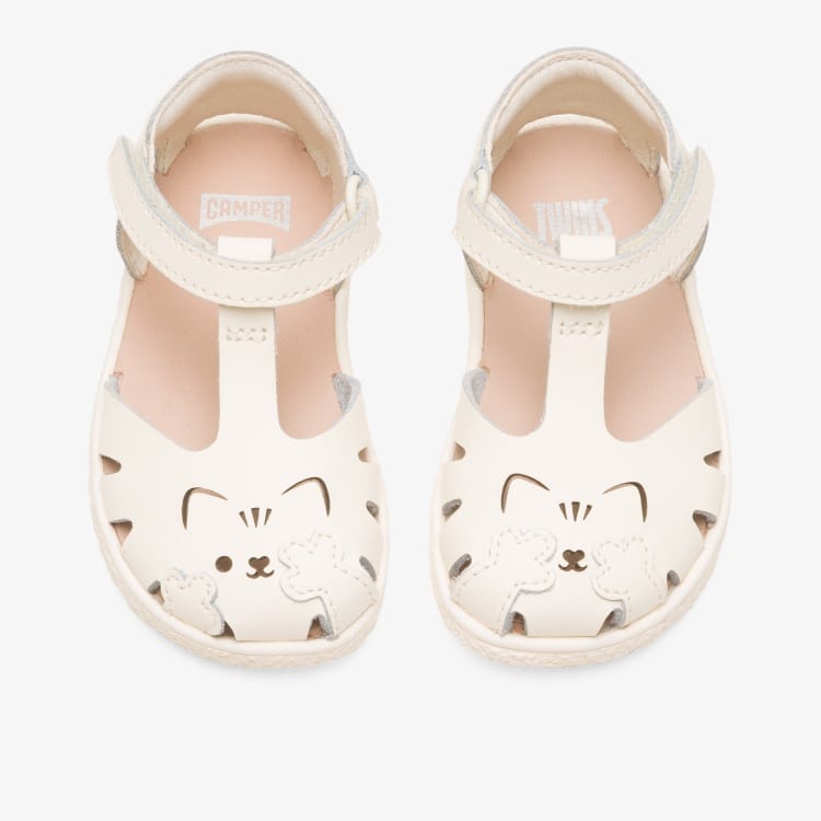 Camper Twins - Cat Beige Leather Closed Toe Sandal - Elves & the Shoemaker