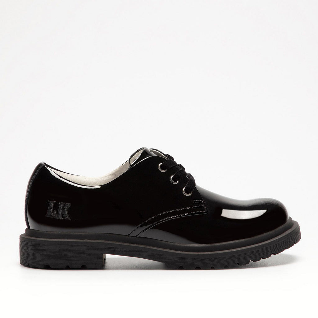 Lelli KellyMiss LK Elaine Black Patent Leather Lace Up School Shoe - Elves & the Shoemaker