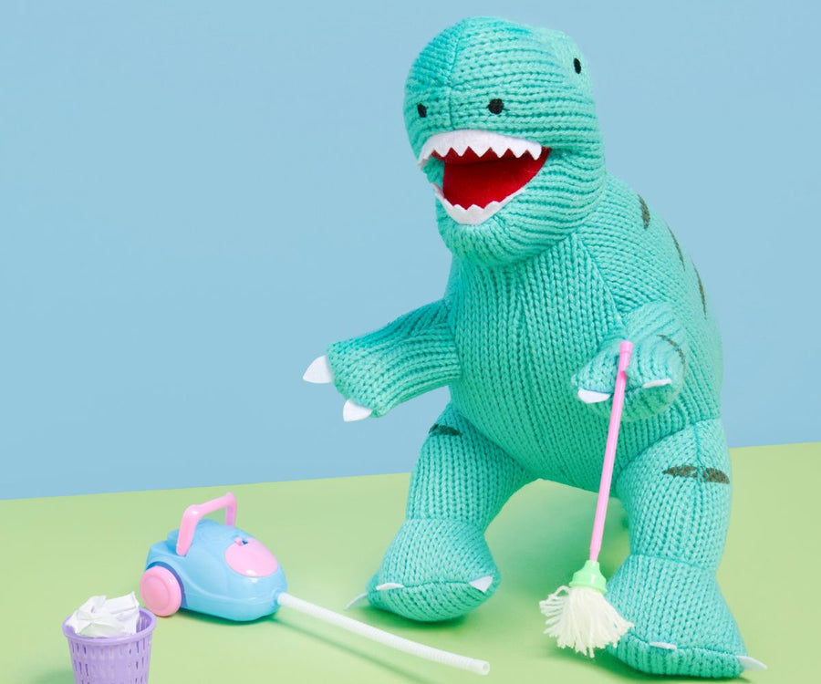 Best Years Knitted Ice Blue T-Rex Dinosaur - Elves & the Shoemaker