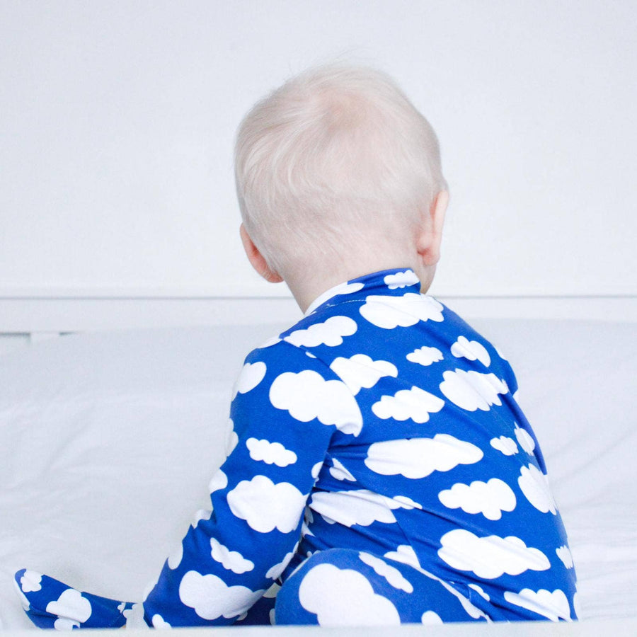 Blue cloud cotton sleepsuit