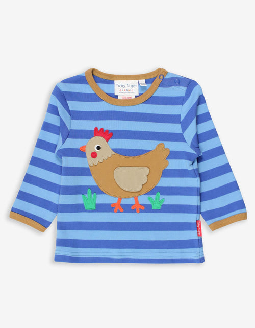 Toby Tiger Organic Clucky Chicken Applique T-Shirt (lift-the-flap) - Elves & the Shoemaker