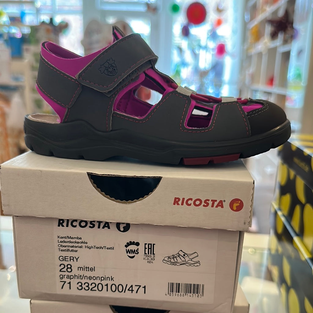 Ricosta Gery Water Safe Closed Toe Sandal grey pink - Elves & the Shoemaker