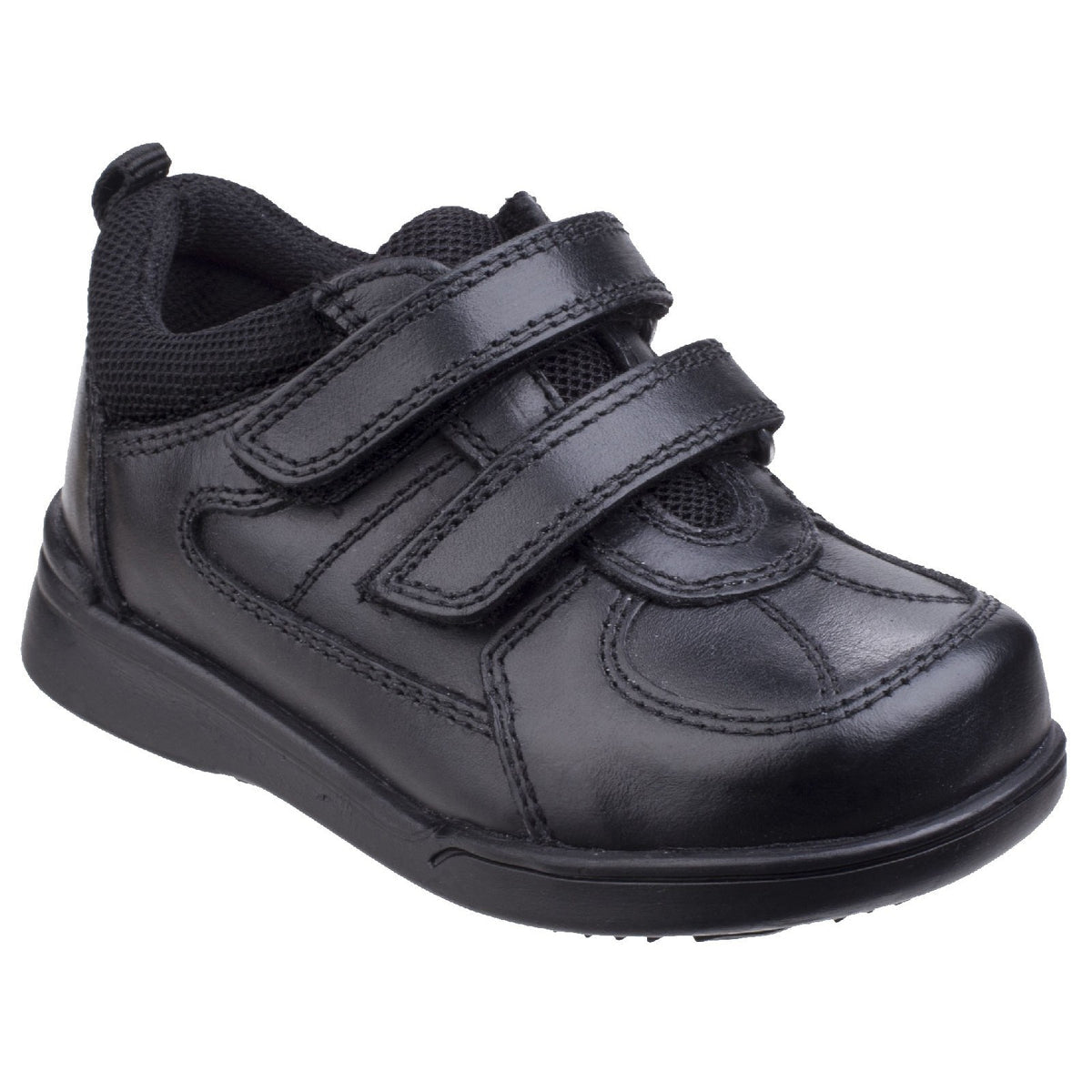 Hush Puppies Liam Black Riptape  School Shoe - Elves & the Shoemaker