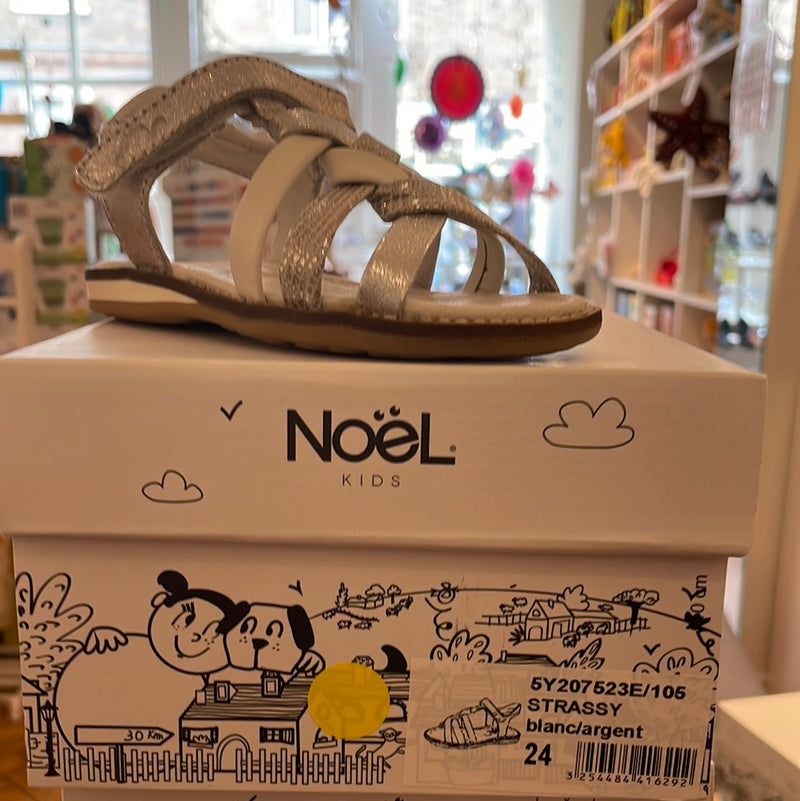 Noel white silver sandal - Elves & the Shoemaker