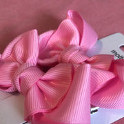 Card Of 2 Grosgrain Ribbon Double Bow Clips 4cm - Elves & the Shoemaker