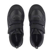 Start Rite Strike - Black Leather Riptape School Shoe - Elves & the Shoemaker