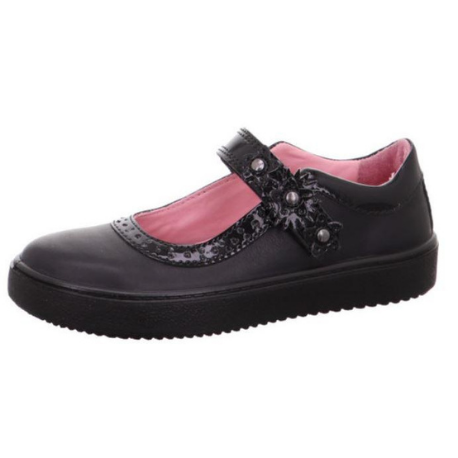 Superfit Heaven Black School Shoe Flower Detail - Elves & the Shoemaker