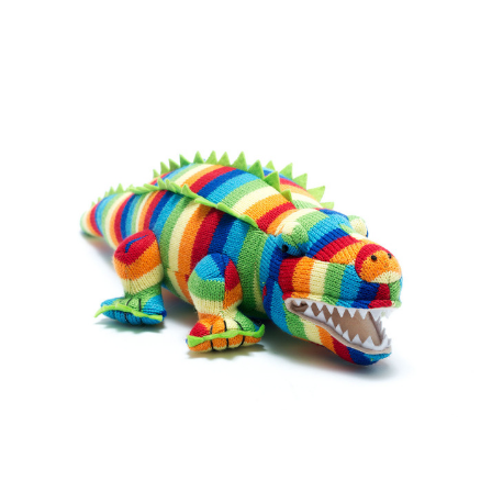 Best Years Knitted Bright Rainbow Crocodile - Elves & the Shoemaker