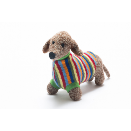 Best Years Knitted Sausage Dog Baby Rattle - Elves & the Shoemaker