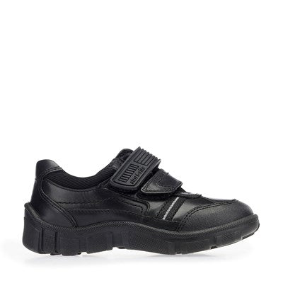 Start Rite Luke Black Leather Riptape Casual School Shoes - Elves & the Shoemaker