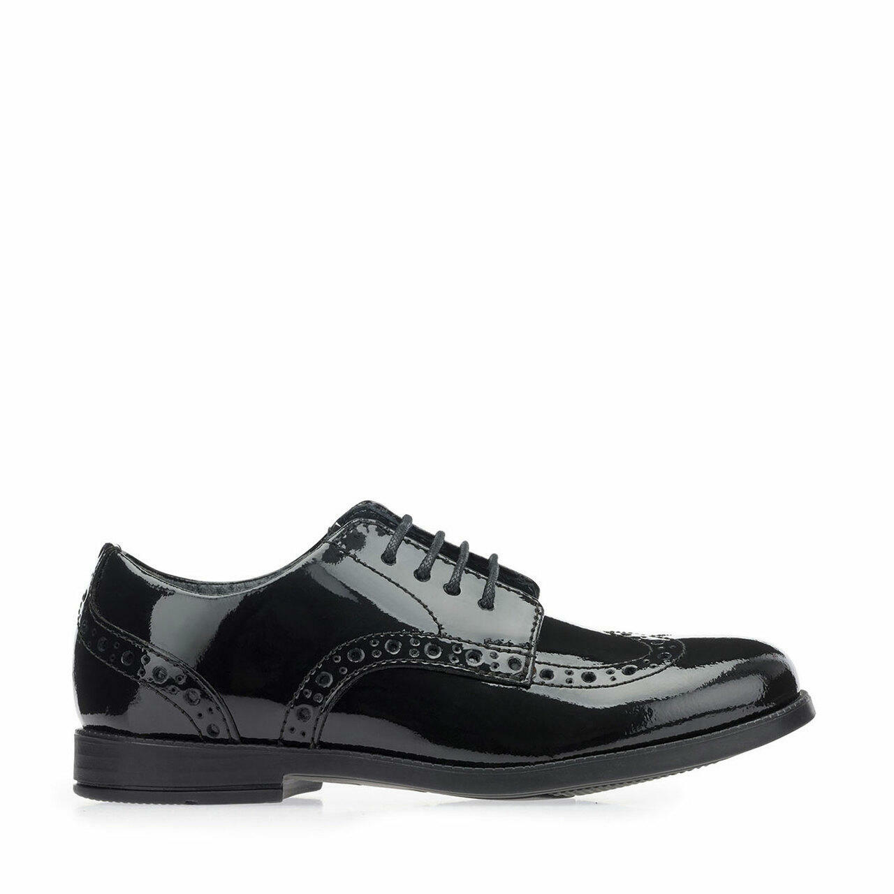 Start Rite Brogue Pri Black Patent Lace-up Closed School Shoes - Elves & the Shoemaker