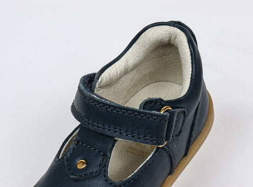Bobux I Walk Louise - Navy Leather Riptape T-Bar Shoe - Elves & the Shoemaker
