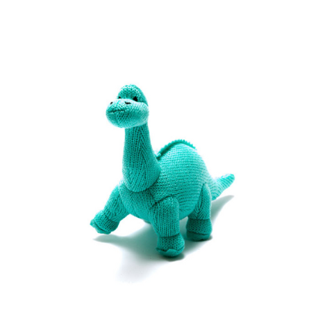 Best Years Ice Blue Knitted Diplodocus Dinosaur Rattle - Elves & the Shoemaker