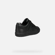 Geox Arzach - Black School Shoe with Sidezip and Laces - Elves & the Shoemaker