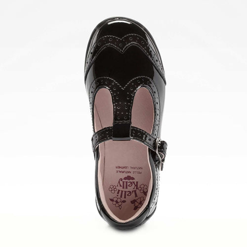 Lelli Kelly Jennette T-Bar Black Patent Leather School Shoe - Elves & the Shoemaker