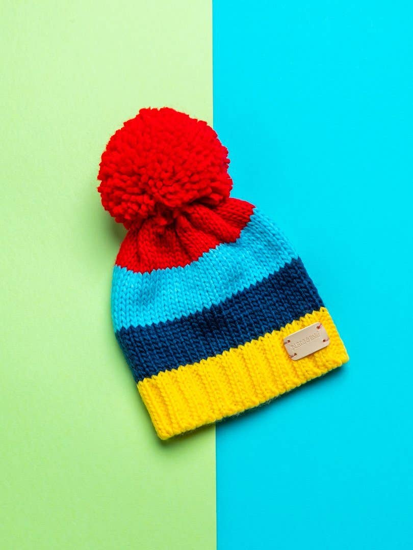 Blade and Rose Bright Stripe Kids Bobble Hat - Elves & the Shoemaker