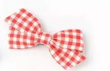 Gingham Fabric Bow Clip 8cm - Elves & the Shoemaker