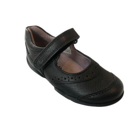 Superfit Black Leather Brogue School Shoe - Elves & the Shoemaker