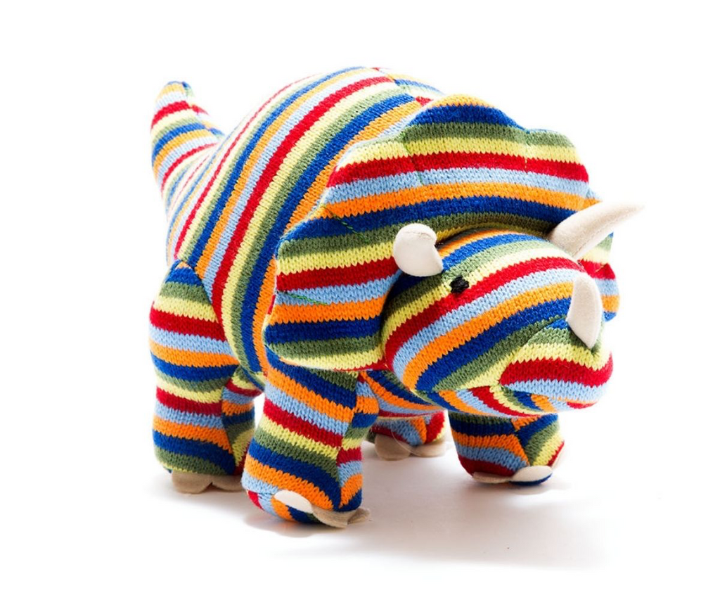 Best Years Knitted Bright Rainbow Triceratops - Elves & the Shoemaker