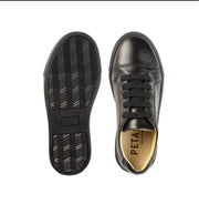 Petasil Peel - Black Leather Lace Up School Shoe - Elves & the Shoemaker