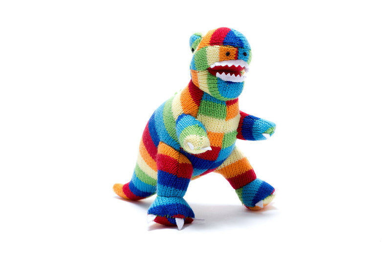 Best Years Bright Knitted T-Rex Dinosaur Rattle - Elves & the Shoemaker
