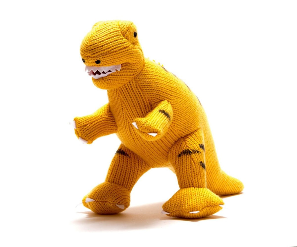 Best Years Knitted T-Rex Dinosaur Yellow - Elves & the Shoemaker